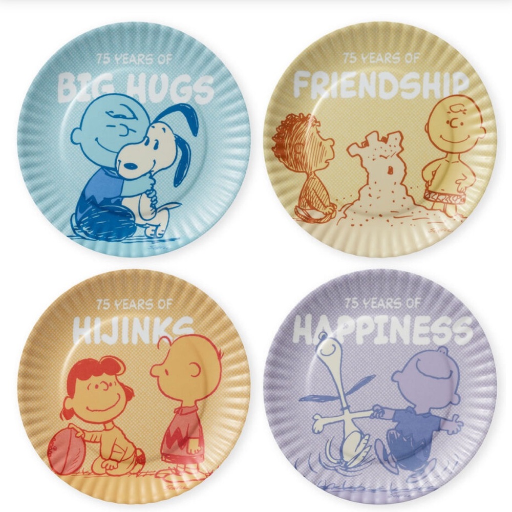 H&M Peanuts Celebration Plates Set - Blue, Orange, Gold, Purple